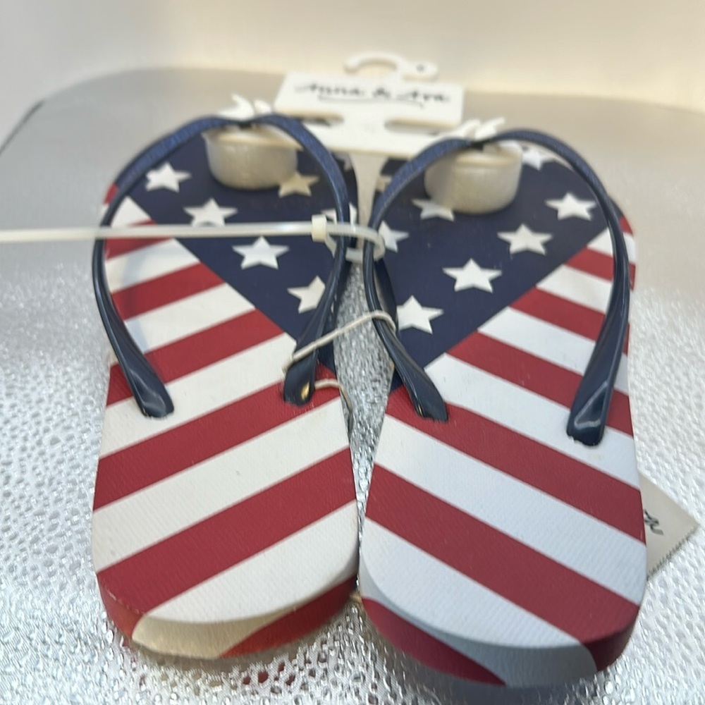 Anna and Ava slip on sandals. Size 9. New with tags. Red white and blue.